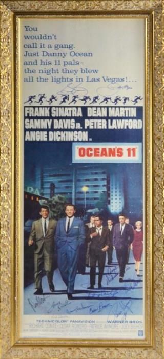 Cast Autographed "Ocean's 11" Movie Poster c. 1960