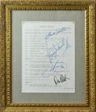 F Sinatra, S Davis Jr, S Cahn Autographed Script