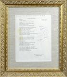 Cary Grant Sammy Cahn Autographed Lyrics Sheet