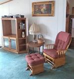 Glider Rocker w/Ottoman, Painting, Entertainment Ctr