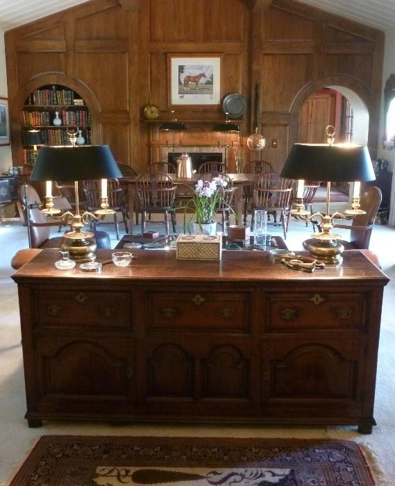 English, George I, oak cabinet.