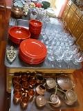 Lots of copper and brass wares.
