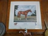 Secretariat print by Richard Stone Reeves, signed by Reeves, the jockey and the owner.