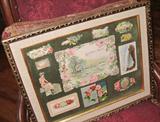 1800'S DIE CUT AND SCRAP FRAMED