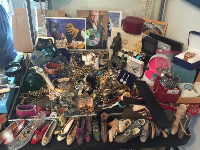 Costume Jewelry, Watches, Miniature Shoe Collection