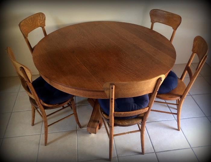 54 Inch Round Wooden Table and Chair Set!