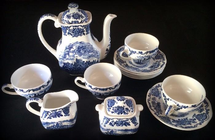 Fabulous blue and white patterned beverage set!