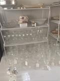    Various sizes of crystal and other stemware