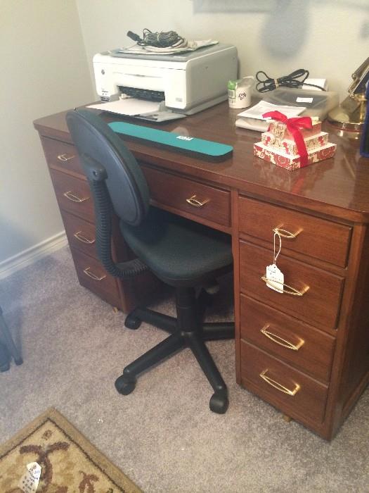                 Desk and office chair
