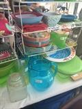       Fun, colorful plastic ware perfect by the pool