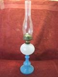 Mid 1800's Blown Glass Oil Lamp