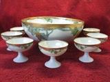 Royal Austria Rare Lustreware Punch Bowl and Punch Cups Ca 1920
