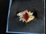 1/2 Carat Ruby in 14kt Gold with Diamonds