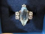 4.5 to 5 Carat Aquamarine with Diamonds set in 18Kt Gold