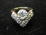 1.5 Carat Total Weight Diamond Ring, Center Stone is .80 Carat I-1 with K Color