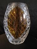 Amber Stained Crystal Vase Signed Julia