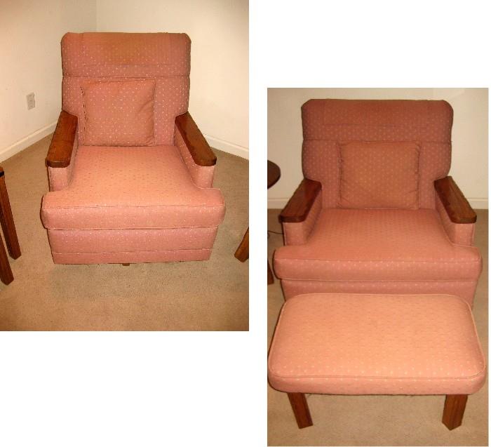 2 Arm/side chairs/ottoman