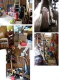 AREA RUG, BIKE RACK, MISC SUPPLIES IN GARAGE