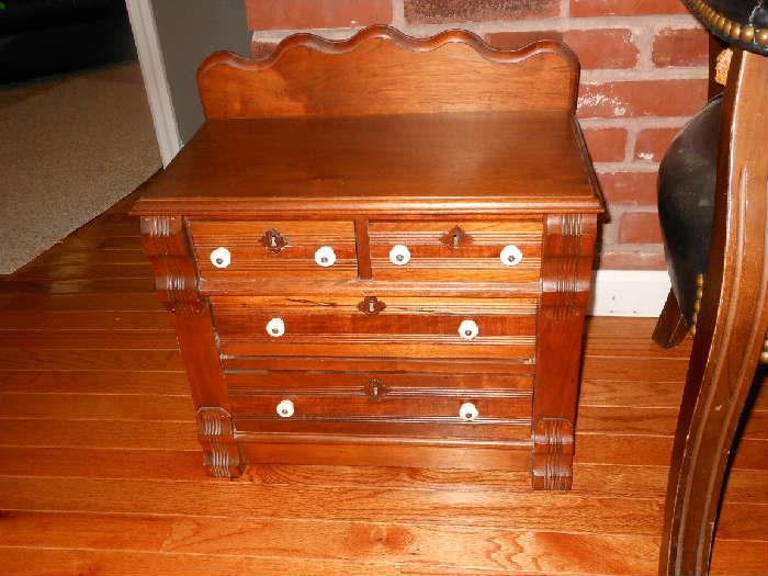 vintage  walnut chest  for  doll clothes