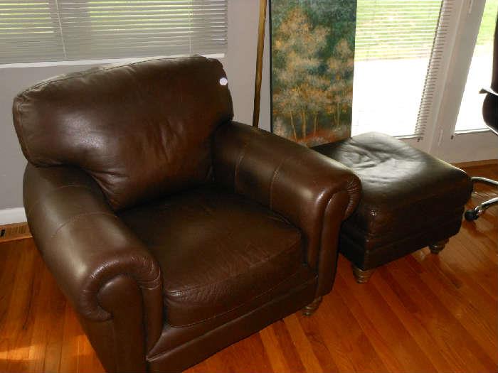 brown leather  chair