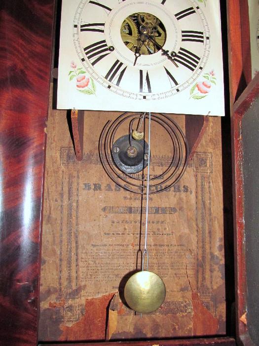 Markings on interior of Clock