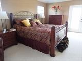 Nice King Bedroom set , Notice lamps custom made lamps match the headboard 