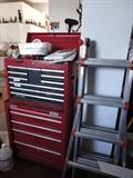one of two tool boxes- several ladders 