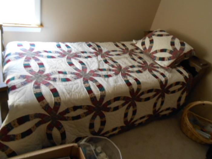 bed frame , bed linens