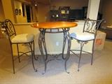 BAR HEIGHT TABLE AND STOOLS