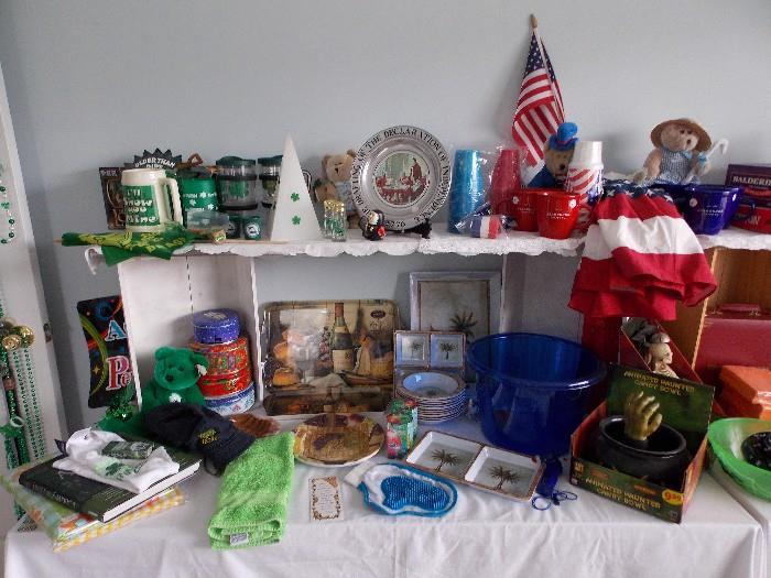 Saint Patricks day and Irish items. Plastic outdoor dinning ware