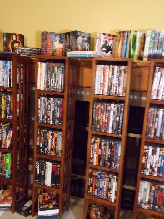 DVD's both in movies and show series. Too many to photograph.