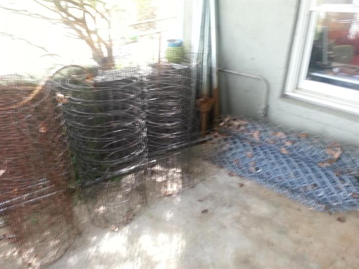 Chain link fence and chicken wire