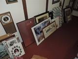 Many prints, frames and wall art.
