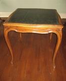 green leather top game table