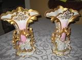 pair Old Paris vases