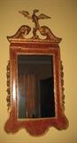 very nice wooden carved mirror with gold leaf and grain painting