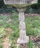 old concrete bird bath