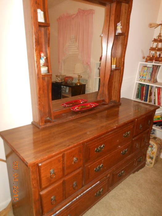 Triple dresser and mirror