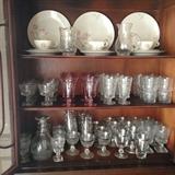 Beautiful Crystal w/Platiumn rings and Wexford stems/tea glass'