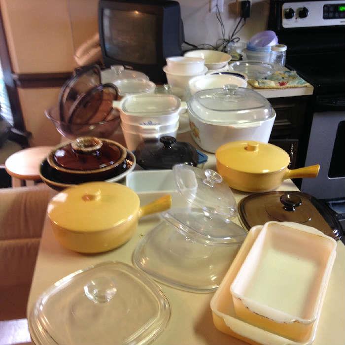 Lots and Lots of cookware/Pyrex/Corning ware Etc...