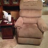 Great Side Table w/magizine rack on back side and pull out tray on front...