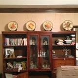 3 piece bookcase W/Doors/Glass Doors/and a pull down