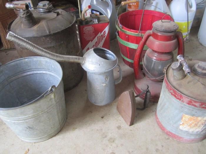 vintage gas and oil cans