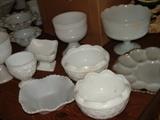 Just a small part of the Vintage Milk Glass Collection
