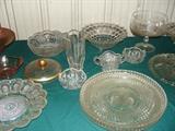 Just some of the Hundreds of pieces of antique, depression, and vintage glassware in the Mangrum estate
