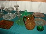 Just some of the Hundreds of pieces of antique, depression, and vintage glassware in the Mangrum estate