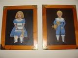 Very old and unusual Hand Painted Girl and Boy. Is this the original " Pinkie and Blue Boy " ? Naw! Couldn't be!!!