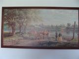 Vintage print of frontier scene