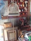 Vintage Iron Bird Cage and Stand