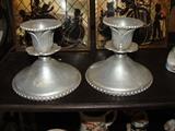 Vintage Hammered Aluminum Candlesticks